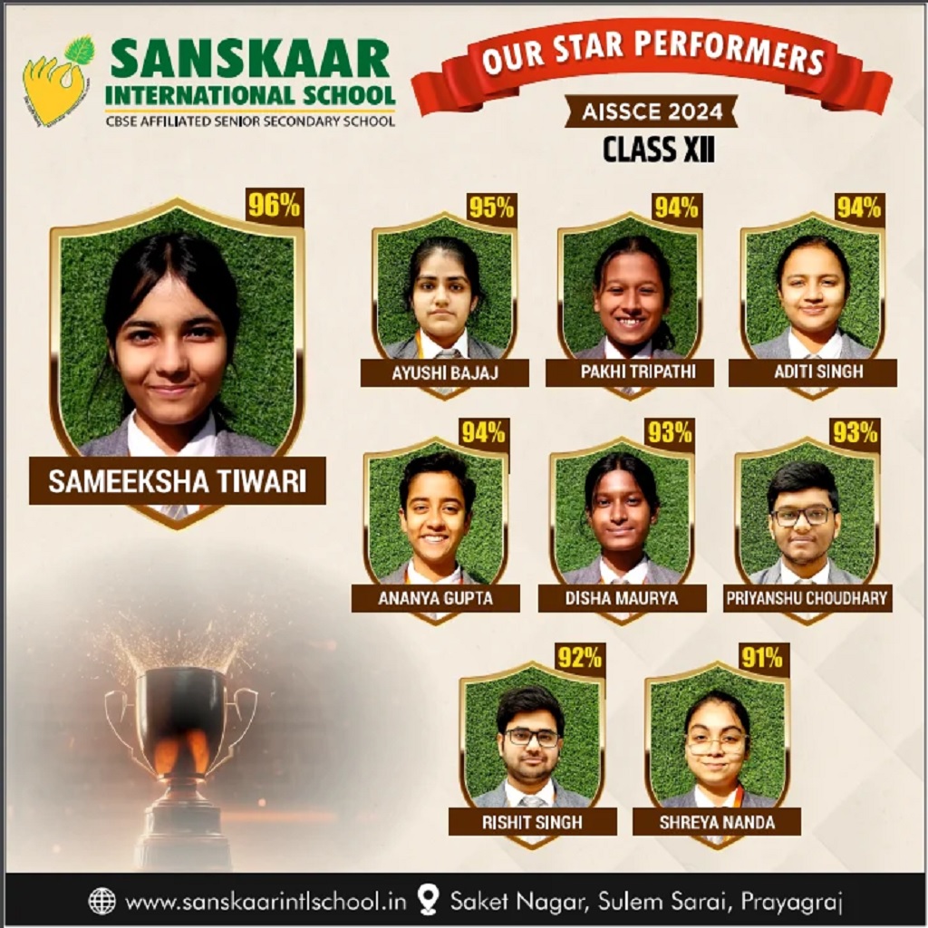 SIS Prayagraj Celebrating Success with Pride! We are thrilled to unveil the CBSE 12th Topper List for 2024-25<br><br>A huge round of applause for our brilliant students whose hard work, perseverance, and excellence have brought glory to our institution. You’ve made us all incredibly proud!