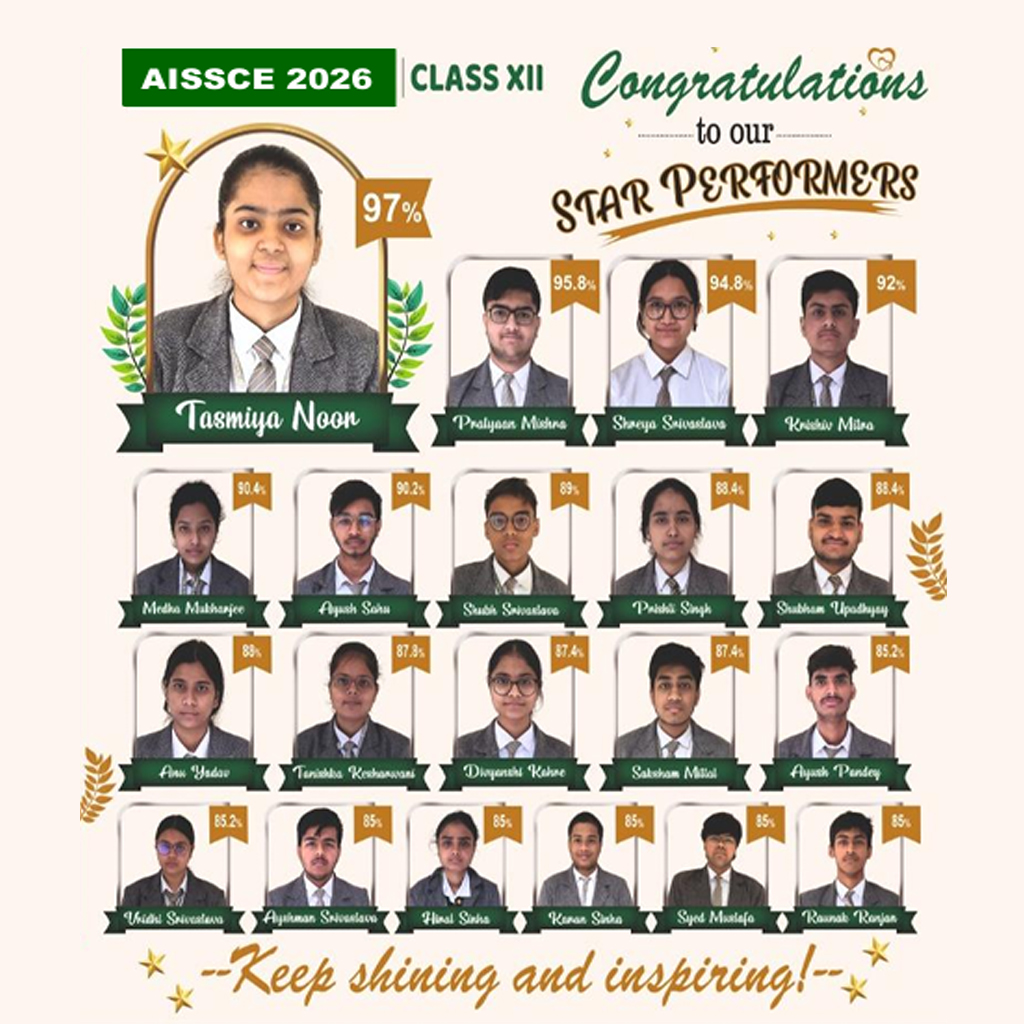 In 2026, SIS Prayagraj immensely proud to celebrate the outstanding achievements of our brilliant Class 12 students in the board exams!  Your hard work, dedication, and determination have truly paid off! Wishing you all the best for a bright and successful future! 